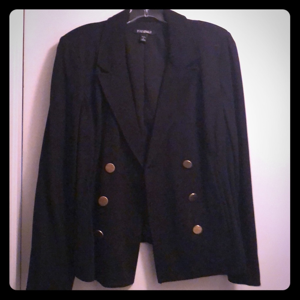 BRAND NEW Black Jacket with Gold Tone Buttons!